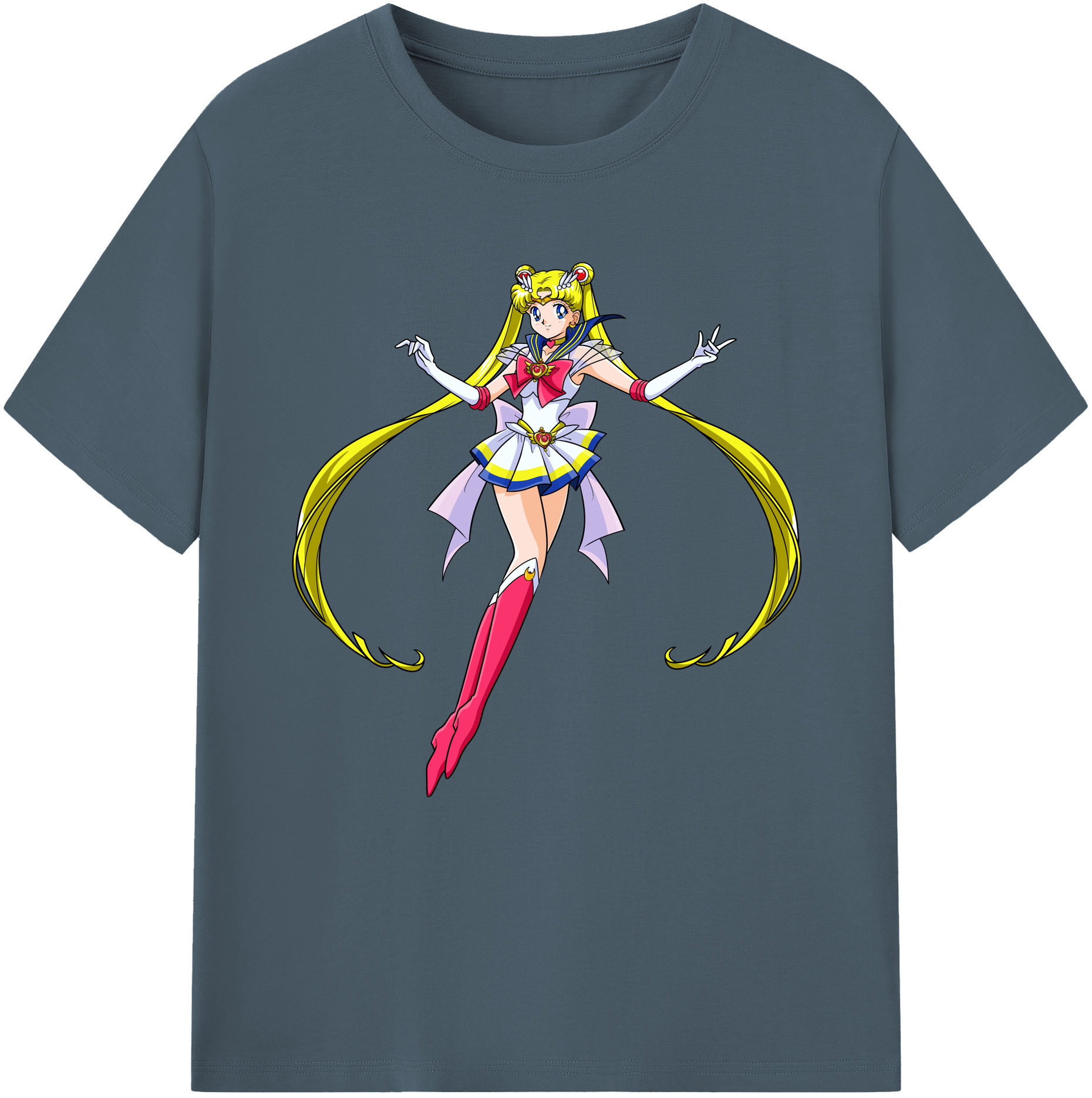 （画像用） 美少女戦士セーラームーン 月野 うさぎ つきの うさぎ Sailor Moon Tsukino Usagi 綿100％半袖Tシャツ（フロントプリント）